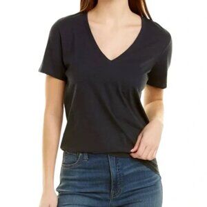 THEORY Dayne B Atmos Light V-Neck Tee Women's Small S Black NWT